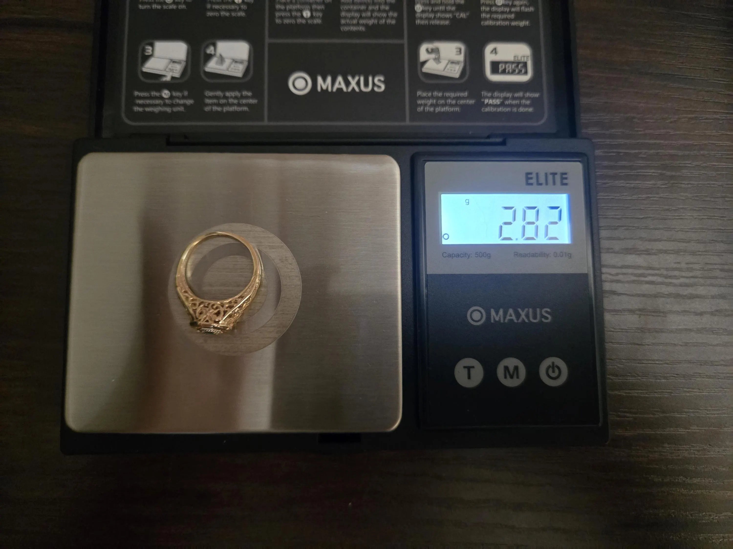 Vintage 10K Gold Filigree Ring | Natural Hexagon Emerald | Estate Ring Size 4.75