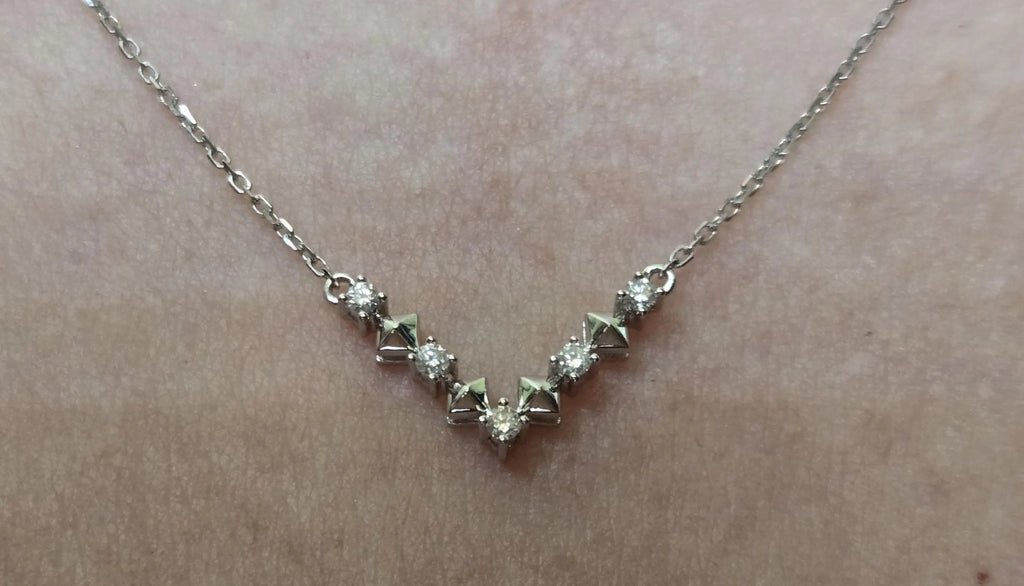 Darry Ring DR Paris V Necklace worn on neck